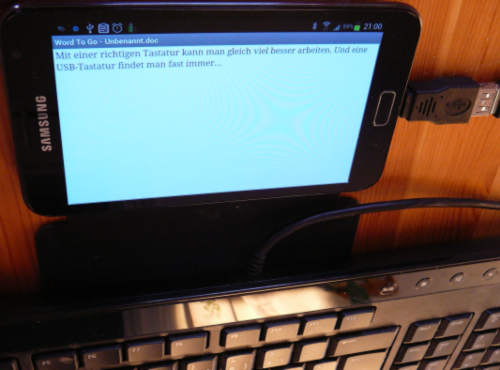 USB Host OTG: Samsung Galaxy mit Tastatur
