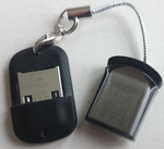 Mini Micro-USB auf USB Adapter in Transporthülle mit USB-Stick