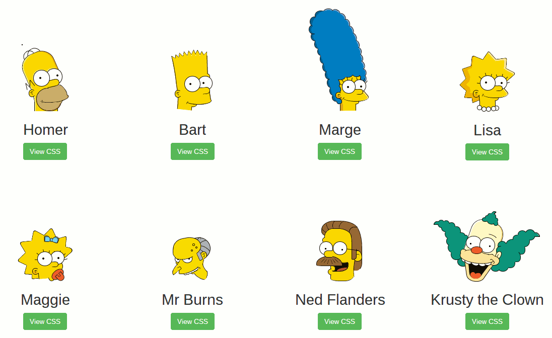 Die Simpsons in CSS
